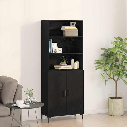 Highboard Black Oak 69.5 x 34 x 180 cm Engineered Wood