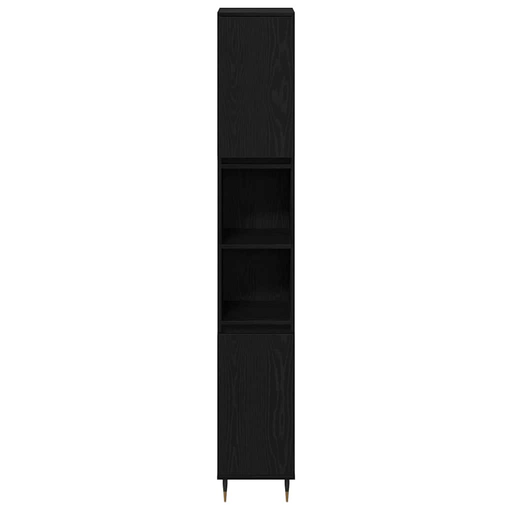 Bathroom Furniture Set 3 pcs Black Oak