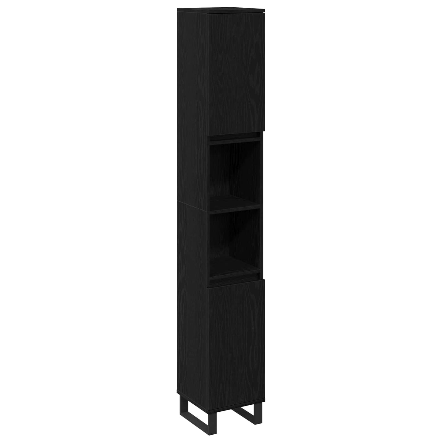 Bathroom Furniture Set 3 pcs Black Oak