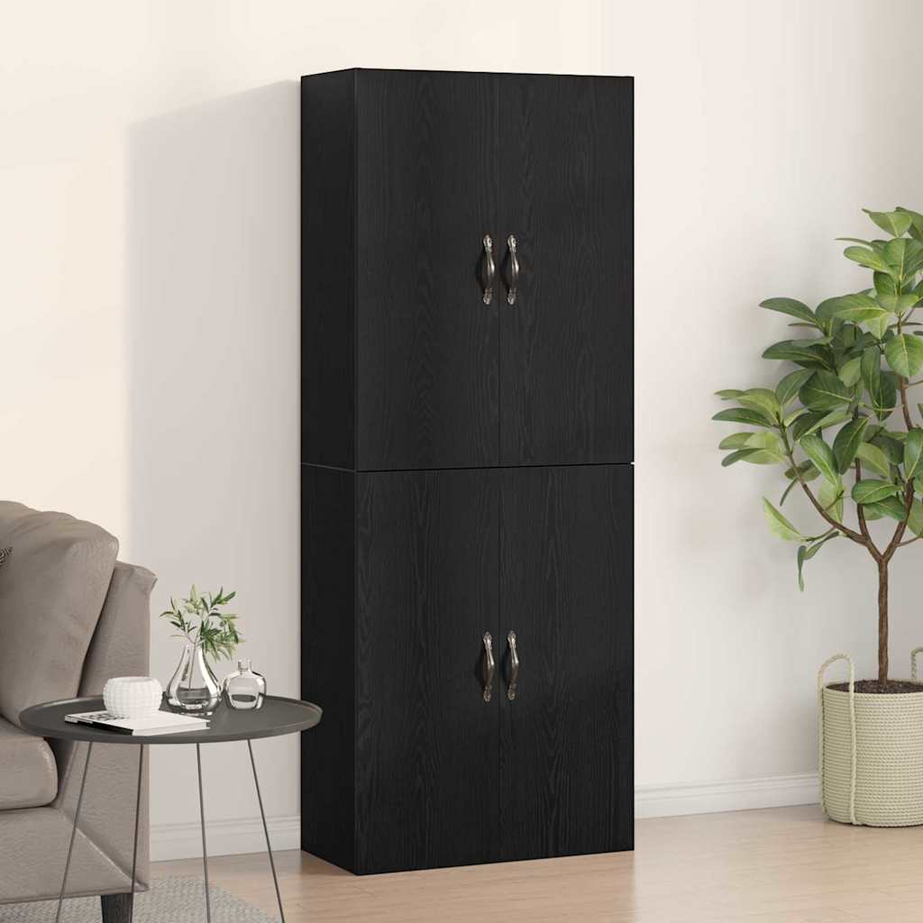 Wall-Mounted Cabinet 2 pcs Black Oak 69.5 x 34 x 90 cm