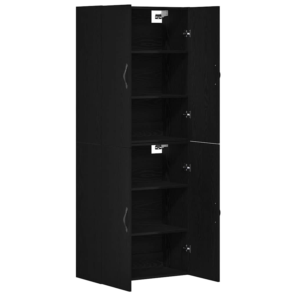 Wall-Mounted Cabinet 2 pcs Black Oak 69.5 x 34 x 90 cm
