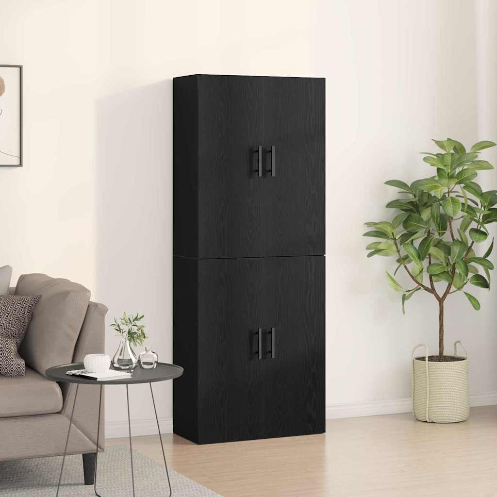 Wall-Mounted Cabinet 2 pcs Black Oak 69.5 x 34 x 90 cm