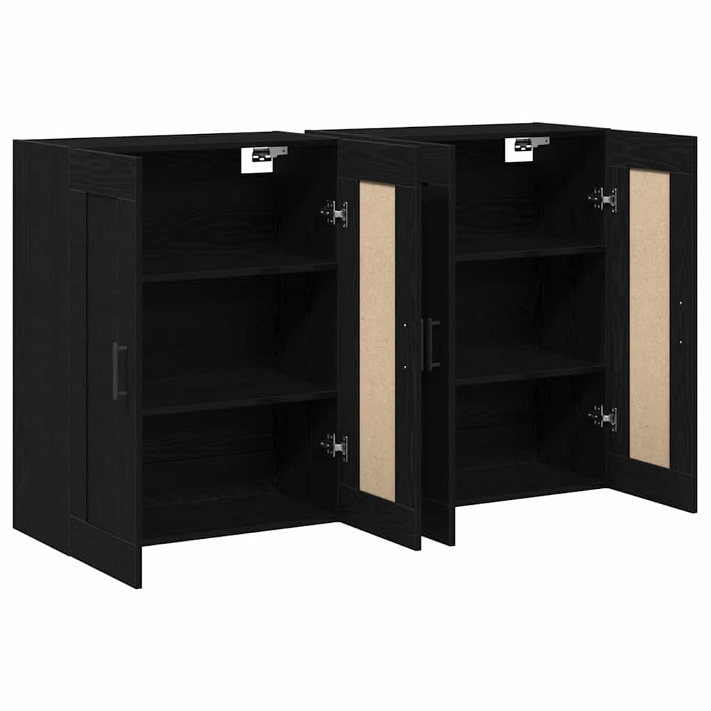 Wall-mounted Cabinet 2 pcs Black Oak 69.5 x 34 x 90 cm