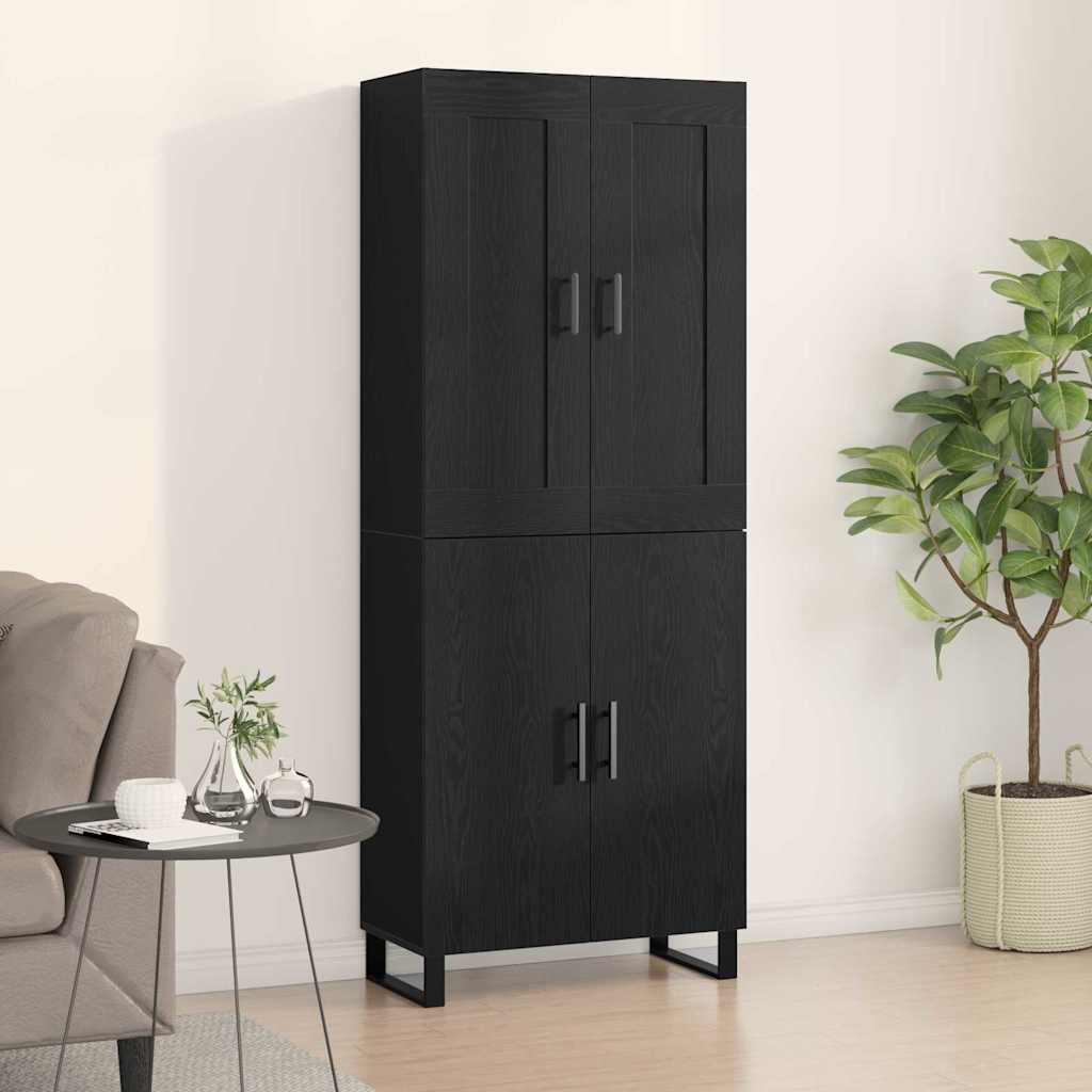 Highboard Black Oak 69.5 x 34 x 180 cm Engineered Wood