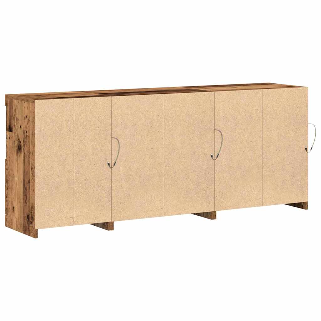 LED Sideboard Old Wood 162 x 37 x 67 cm Engineered Wood