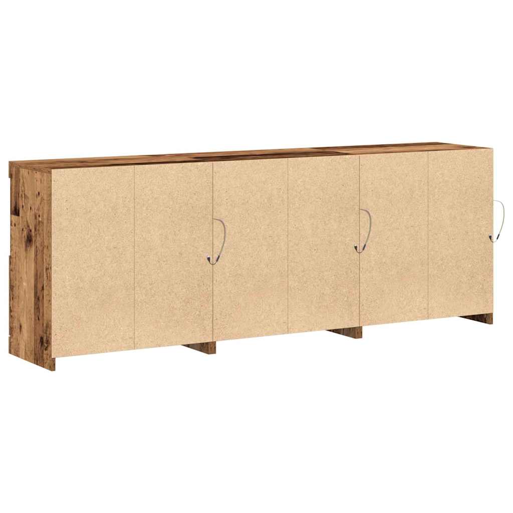 LED Sideboard Old Wood 181 x 37 x 67 cm Engineered Wood