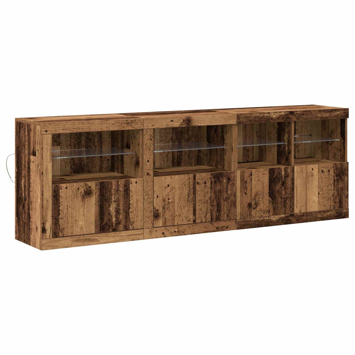 LED Sideboard Old Wood 202 x 37 x 67 cm Engineered Wood