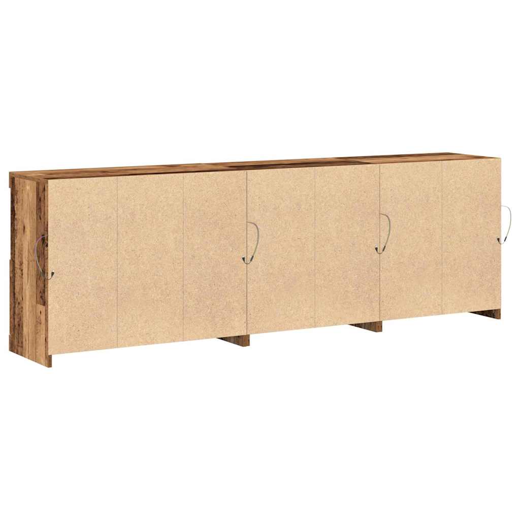 LED Sideboard Old Wood 202 x 37 x 67 cm Engineered Wood