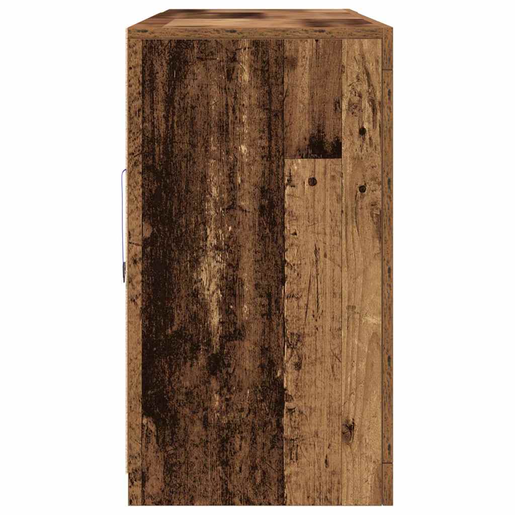 LED Sideboard Old Wood 202 x 37 x 67 cm Engineered Wood