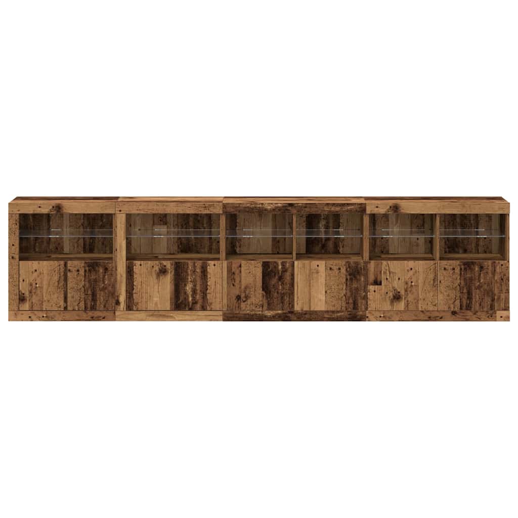 LED Sideboard Old Wood 283 x 37 x 67 cm Engineered Wood