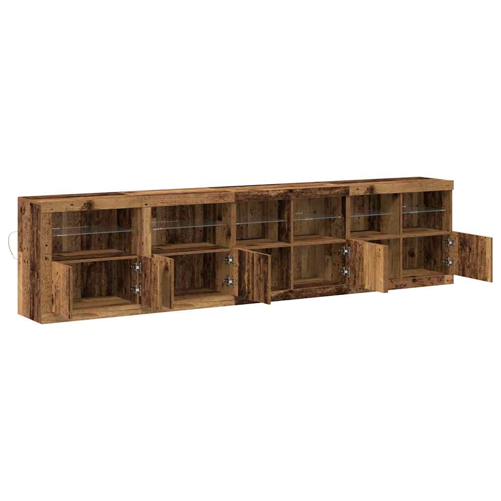 LED Sideboard Old Wood 283 x 37 x 67 cm Engineered Wood