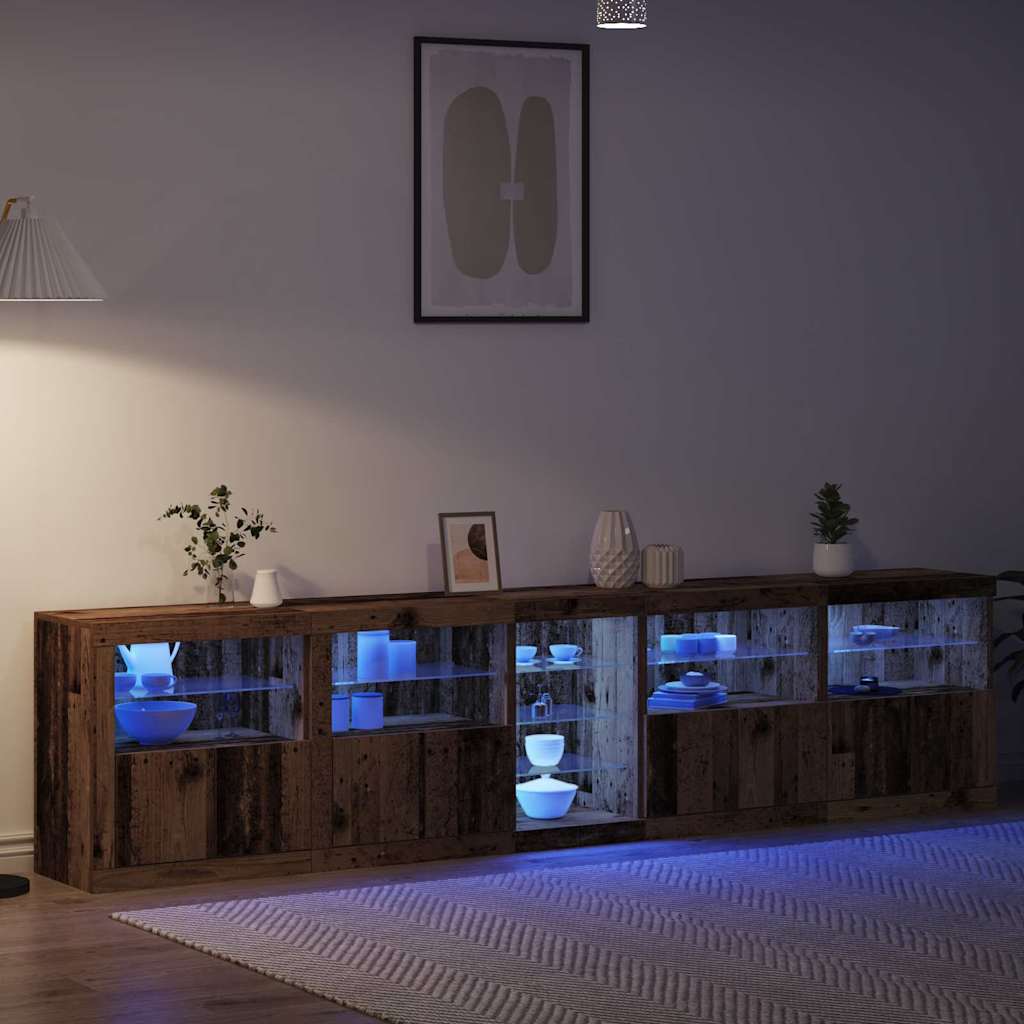 LED Sideboard Old Wood 283 x 37 x 67 cm Engineered Wood