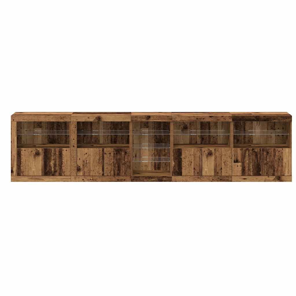 LED Sideboard Old Wood 283 x 37 x 67 cm Engineered Wood