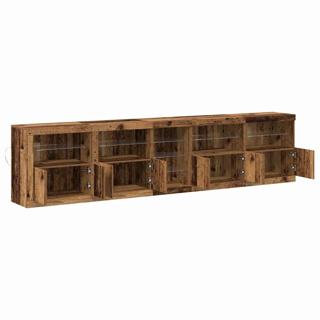 LED Sideboard Old Wood 283 x 37 x 67 cm Engineered Wood