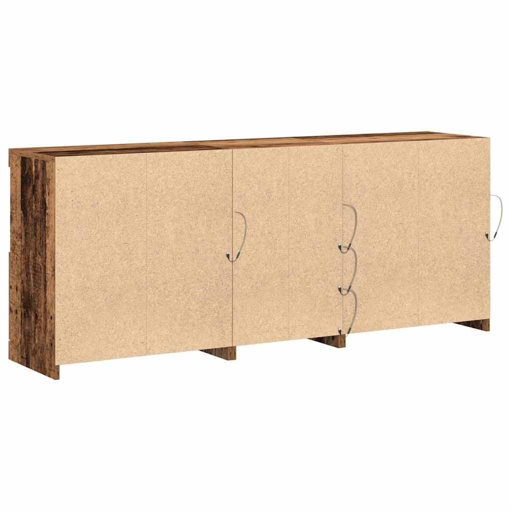 LED Sideboard Old Wood 162 x 37 x 67 cm Engineered Wood