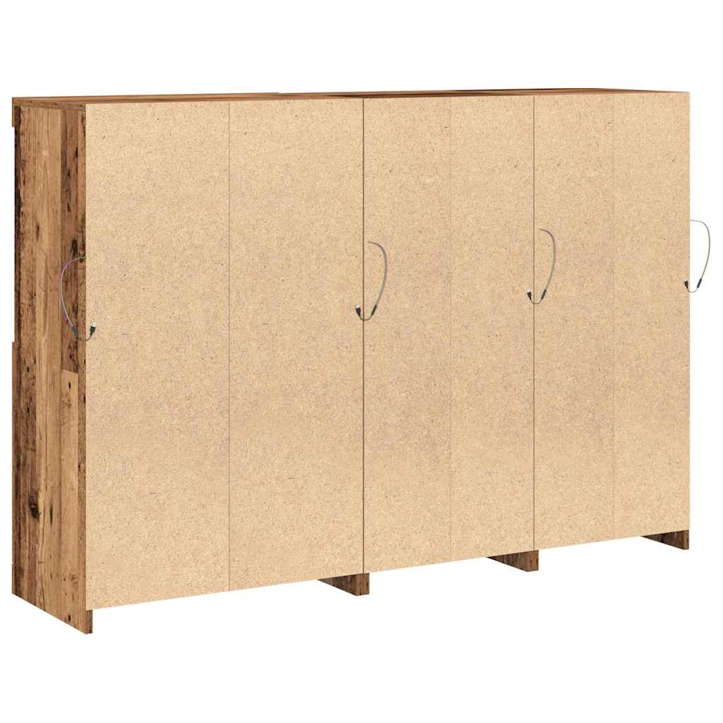 LED Sideboard Old Wood 142.5 x 37 x 100 cm Engineered Wood