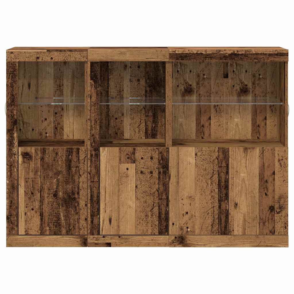 LED Sideboard Old Wood 142.5 x 37 x 100 cm Engineered Wood