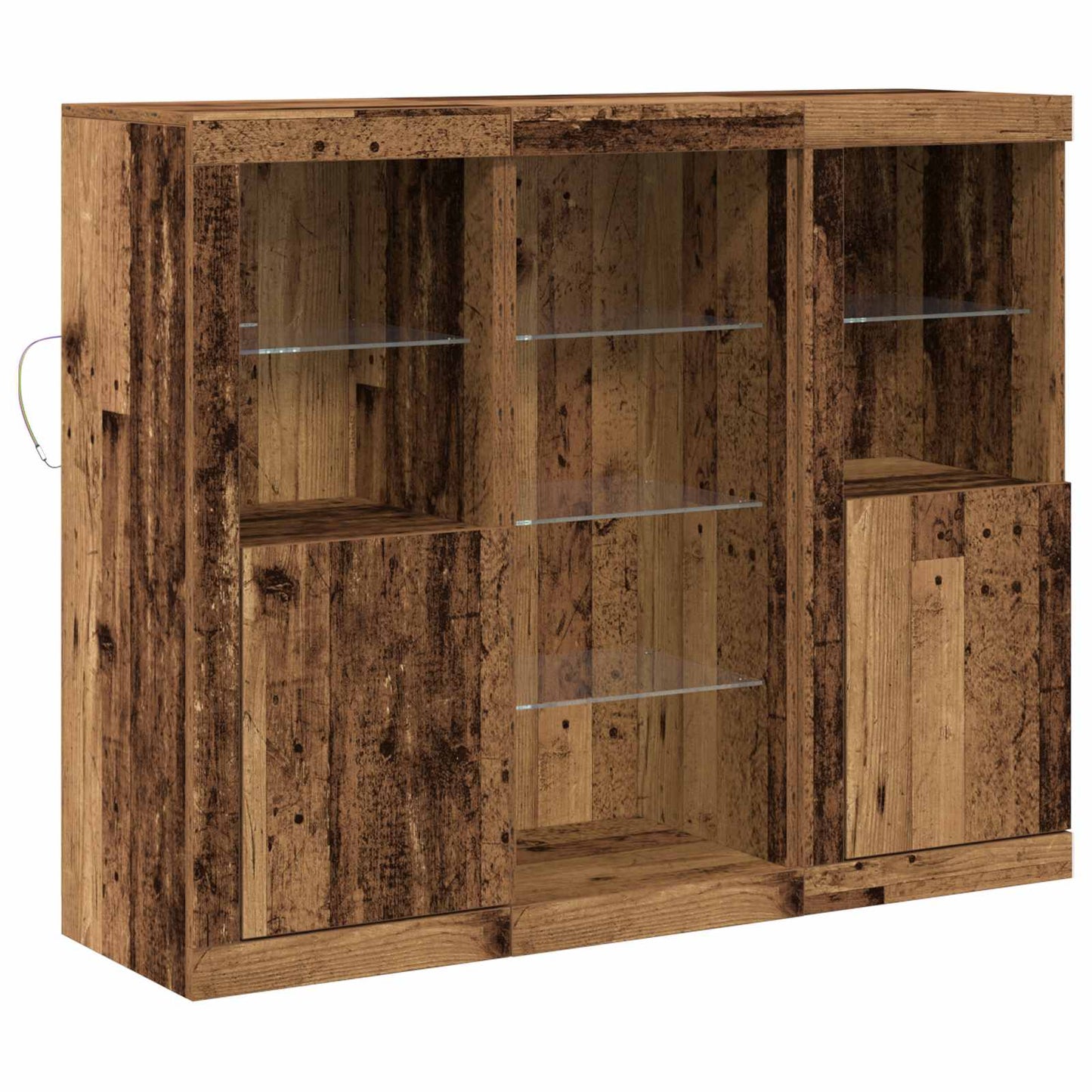 LED Sideboard Old Wood 123 x 37 x 100 cm Engineered Wood