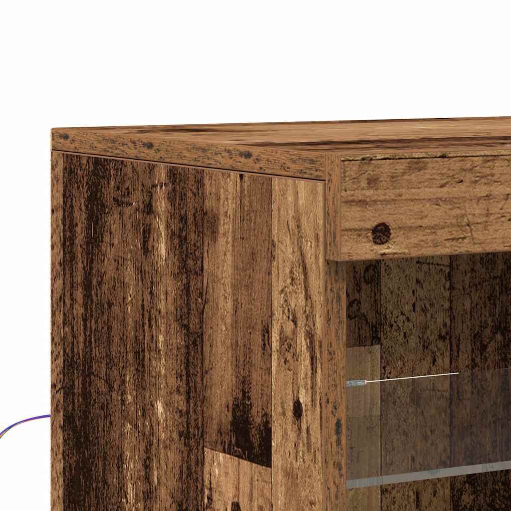LED Sideboard Old Wood 142.5 x 37 x 100 cm Engineered Wood