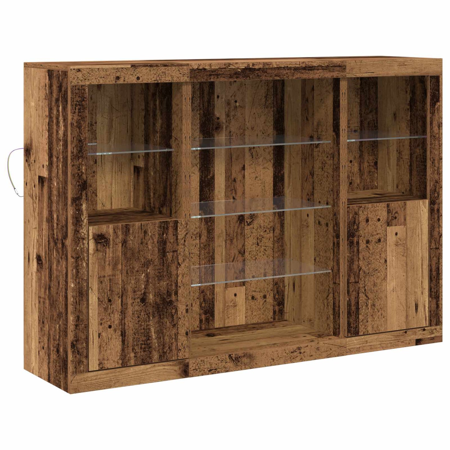 LED Sideboard Old Wood 142.5 x 37 x 100 cm Engineered Wood