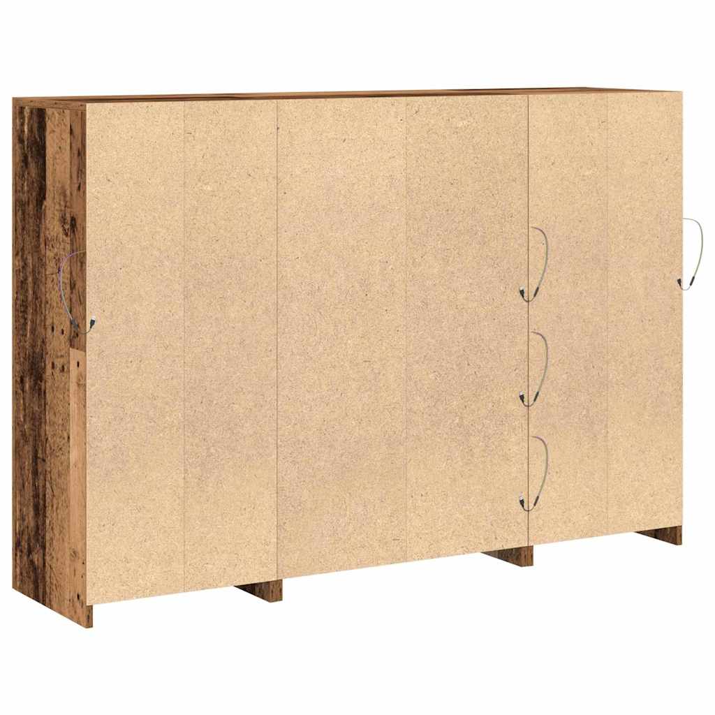 LED Sideboard Old Wood 142.5 x 37 x 100 cm Engineered Wood
