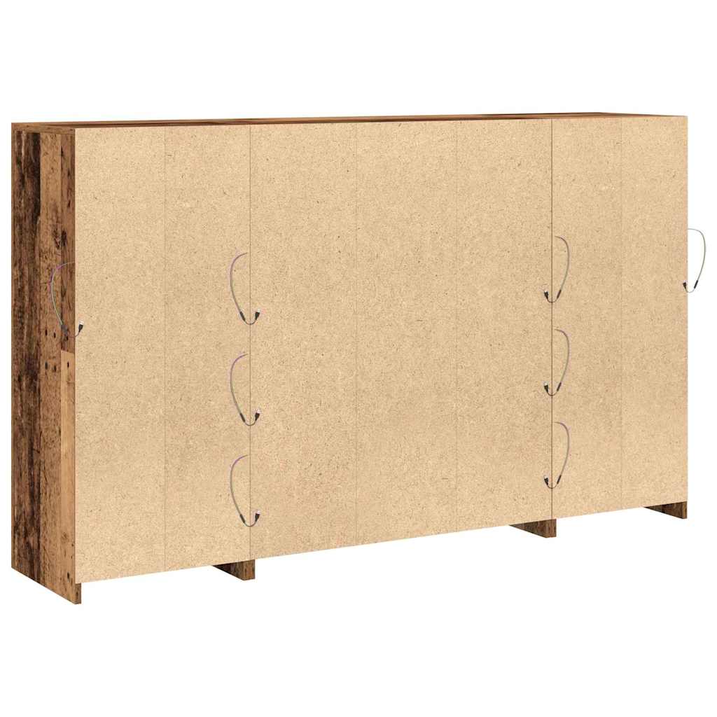 LED Sideboard Old Wood 163 x 37 x 100 cm Engineered Wood