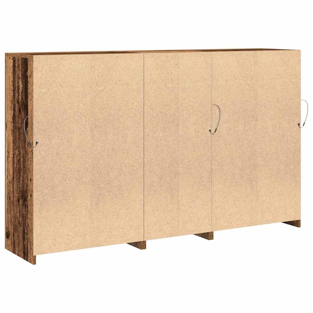 LED Sideboard Old Wood 162 x 37 x 100 cm Engineered Wood