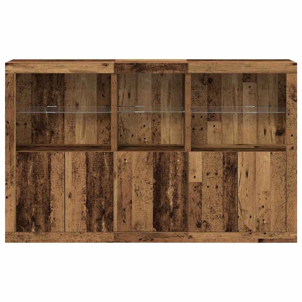 LED Sideboard Old Wood 162 x 37 x 100 cm Engineered Wood