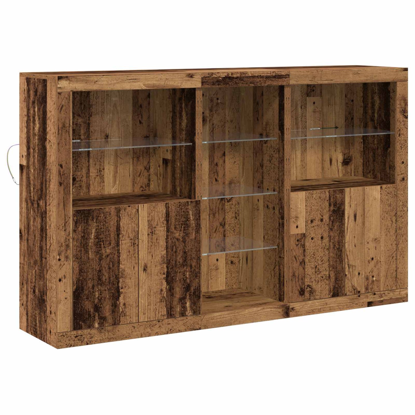LED Sideboard Old Wood 162 x 37 x 100 cm Engineered Wood