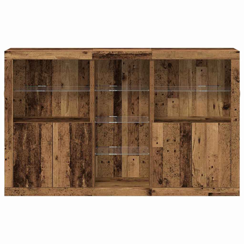 LED Sideboard Old Wood 162 x 37 x 100 cm Engineered Wood