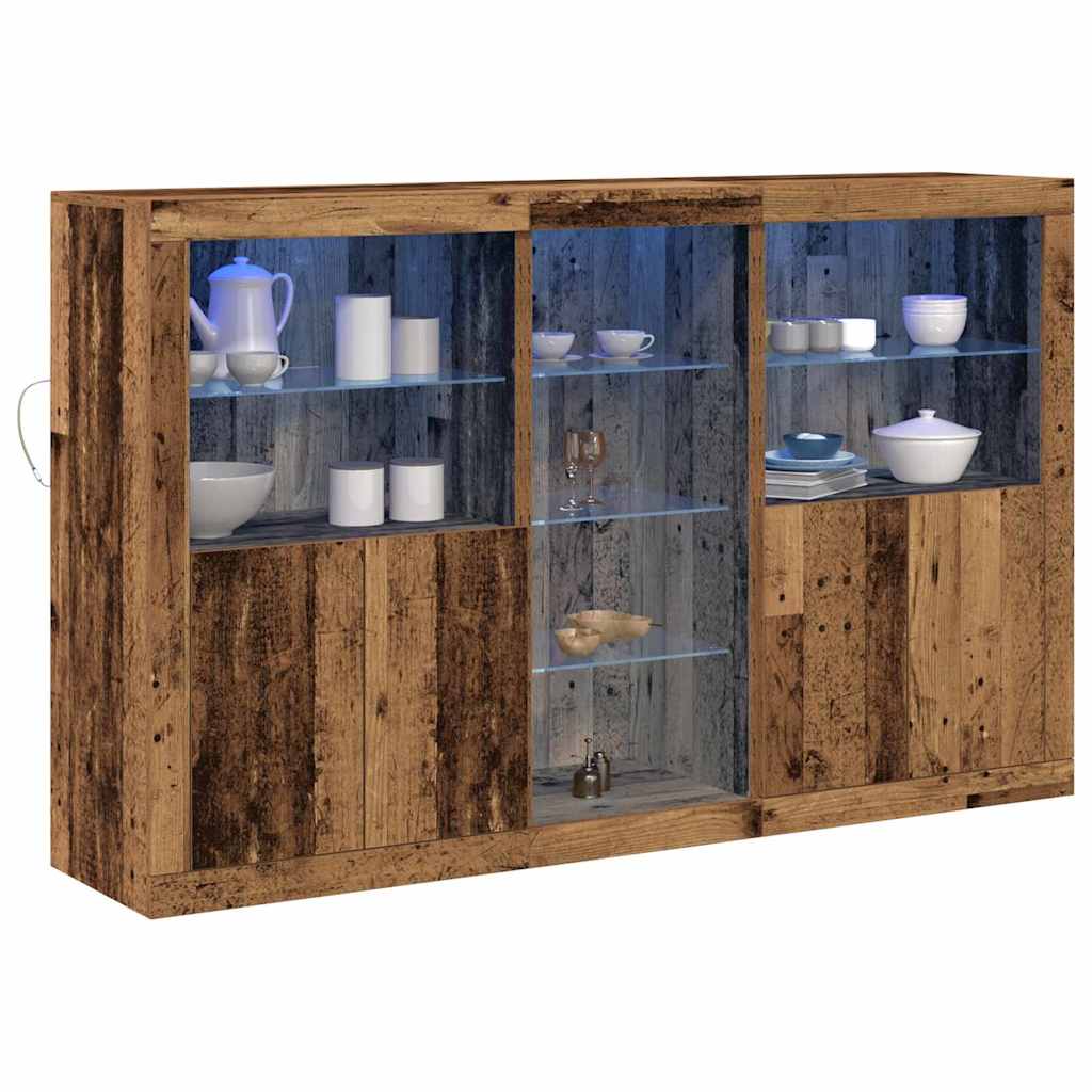 LED Sideboard Old Wood 162 x 37 x 100 cm Engineered Wood