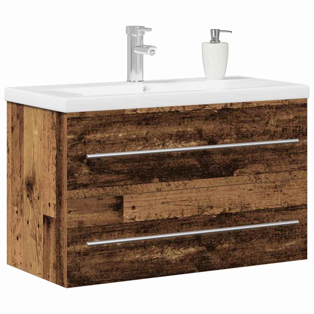 Bathroom Sink Cabinet with Drawer Old Wood 80 x 38.5 x 48 cm