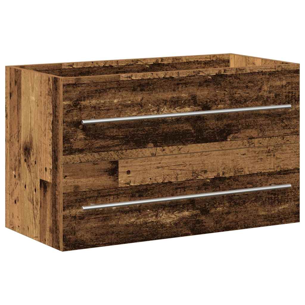 Bathroom Sink Cabinet 2 pcs Old Wood 80 x 38.5 x 48 cm