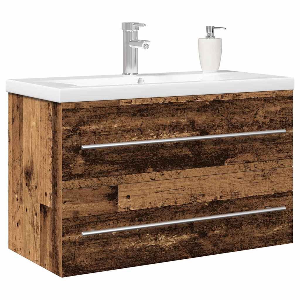 Bathroom Sink Cabinet 2 pcs Old Wood 80 x 38.5 x 48 cm