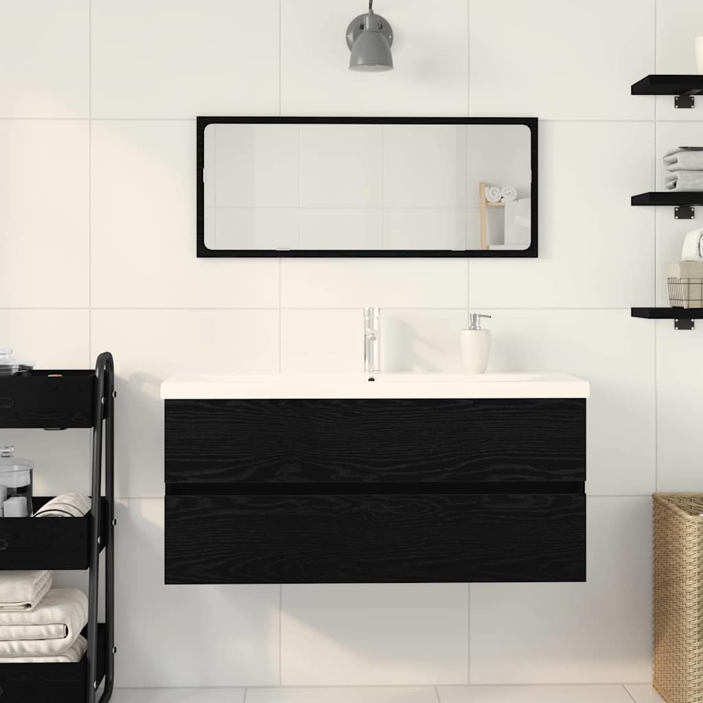 Bathroom Sink Cabinet Black Oak 90 x 39 x 62 cm Engineered Wood