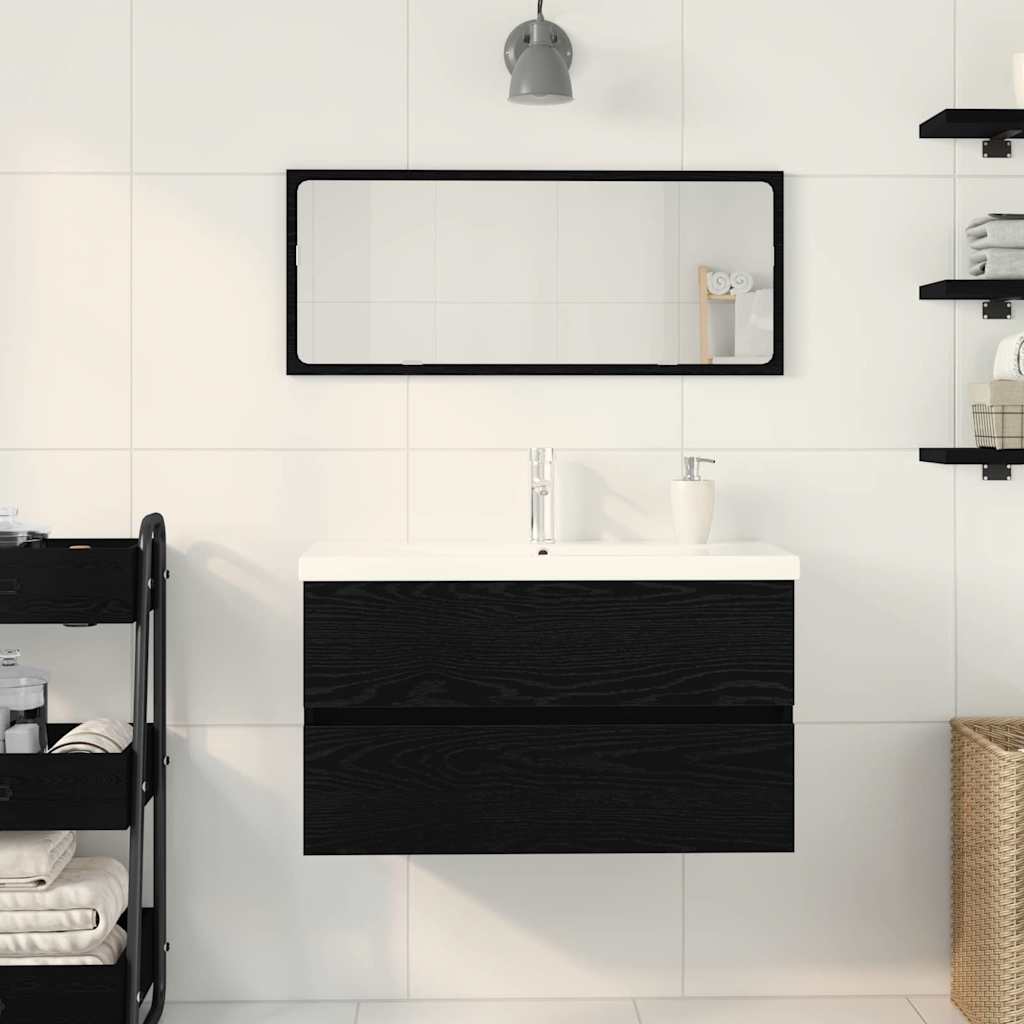 Bathroom Sink Cabinet Black Oak 80 x 39 x 62 cm Engineered Wood