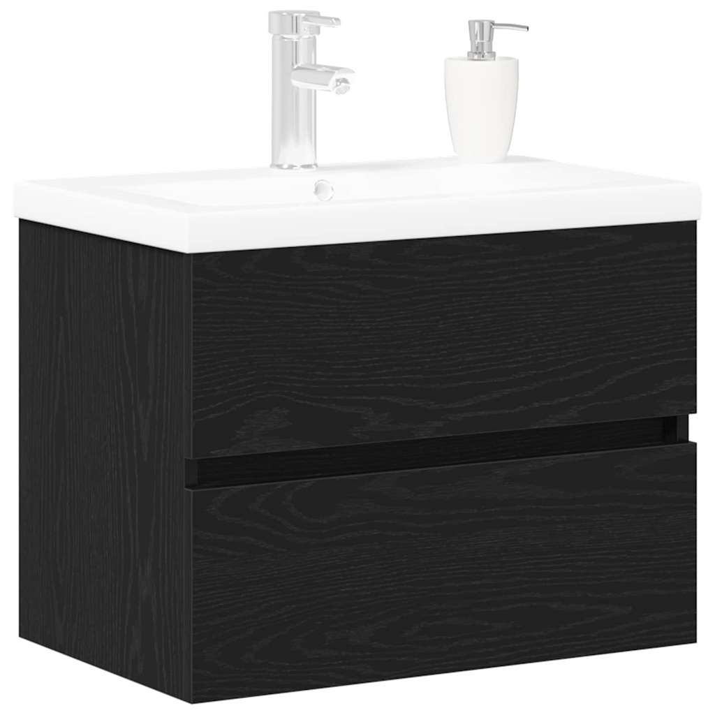 Bathroom Sink Cabinet Black Oak 60 x 39 x 62 cm Engineered Wood