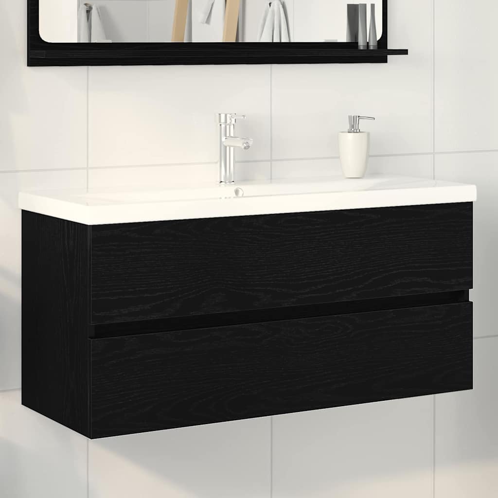 Bathroom Sink Cabinet Black Oak 100 x 39 x 62 cm