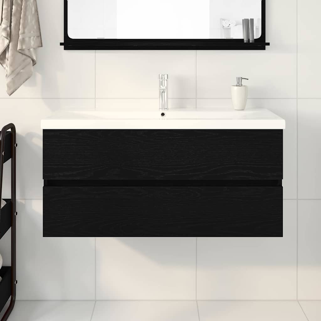 Bathroom Sink Cabinet Black Oak 100 x 39 x 62 cm