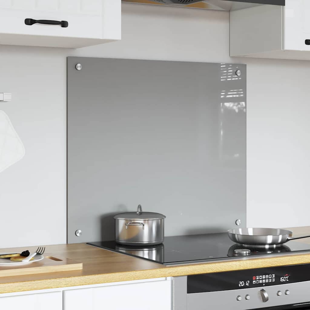 Kitchen Backsplash Light Grey 70 x 60 cm Tempered Glass