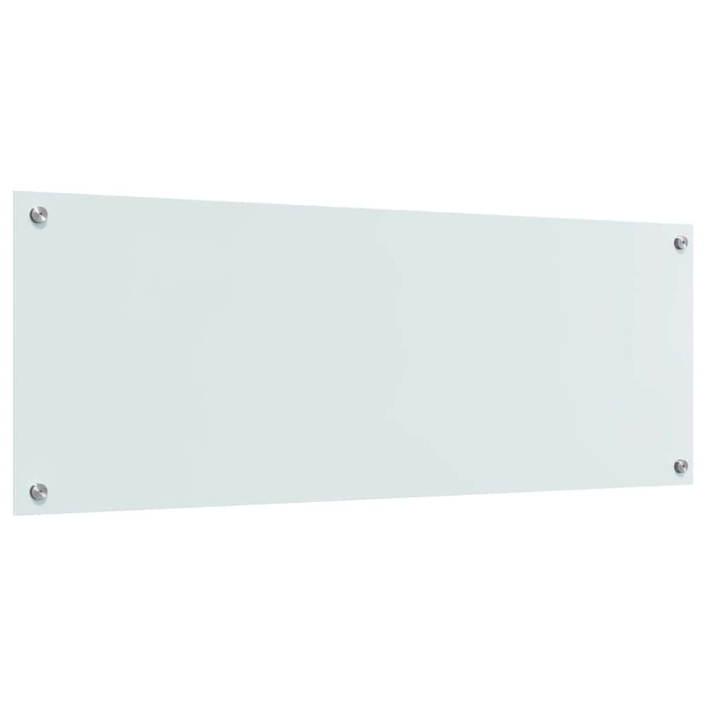 vidaXL Kitchen Backsplash White 110 x 40 x 0.6 cm Tempered Glass