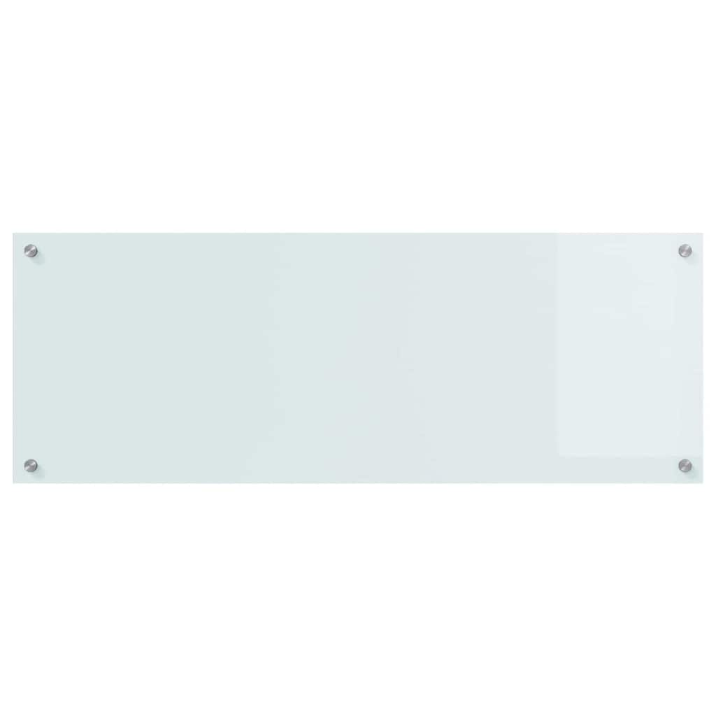 vidaXL Kitchen Backsplash White 110 x 40 x 0.6 cm Tempered Glass