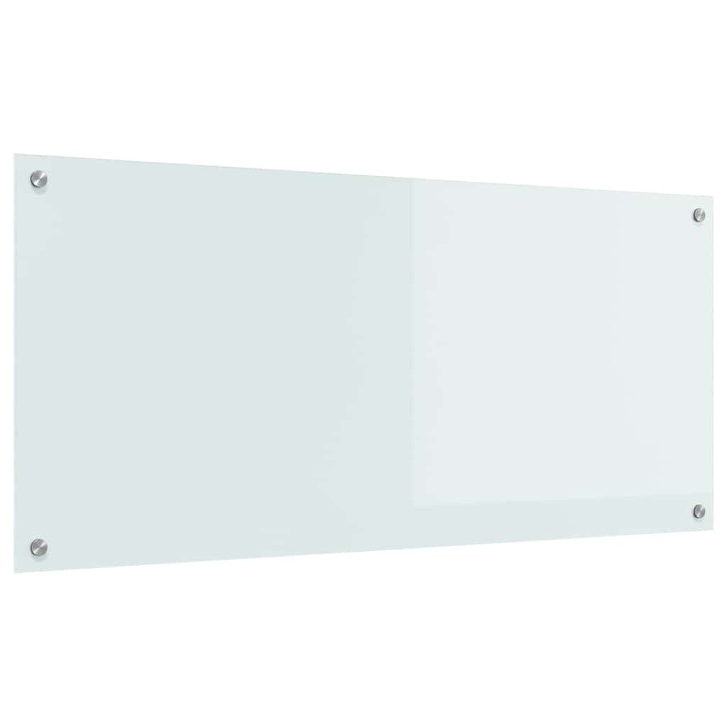 Kitchen Backsplash White 110 x 50 cm Tempered Glass