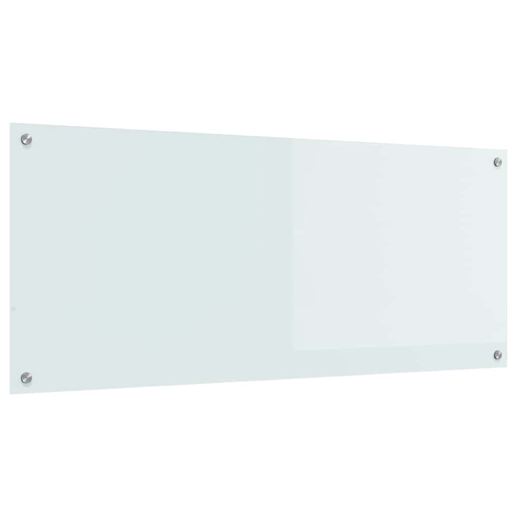 Kitchen Backsplash White 120 x 50 cm Tempered Glass