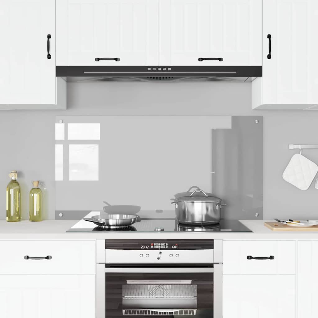 Kitchen Backsplash Light Grey 120 x 60 cm Tempered Glass