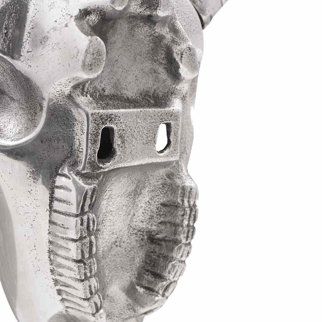 Bull Skull Silver 49 x 10 x 36 cm Aluminium