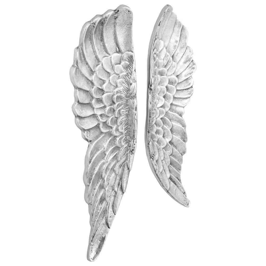 Wings Sculpture 2 pcs Silver 31 x 5 x 91 cm Aluminium