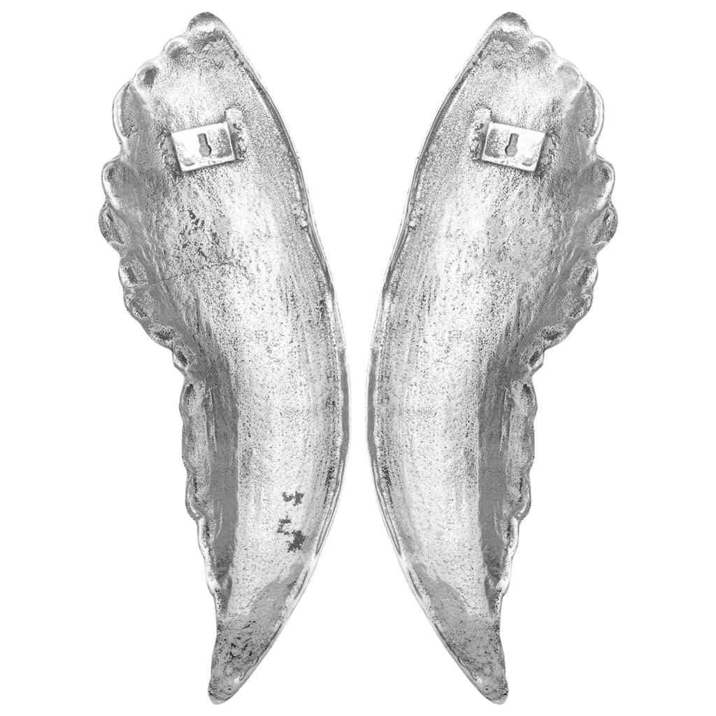 Wings Sculpture 2 pcs Silver 31 x 5 x 91 cm Aluminium