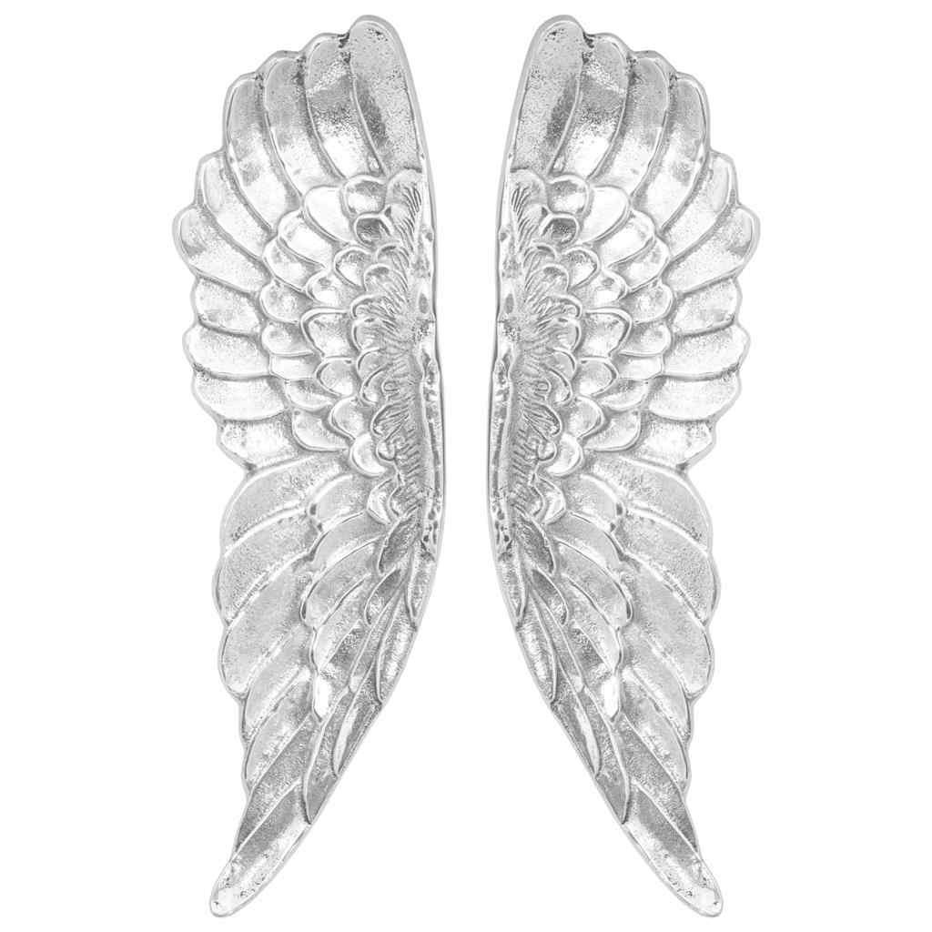 Wings Sculpture 2 pcs Silver 31 x 5 x 91 cm Aluminium