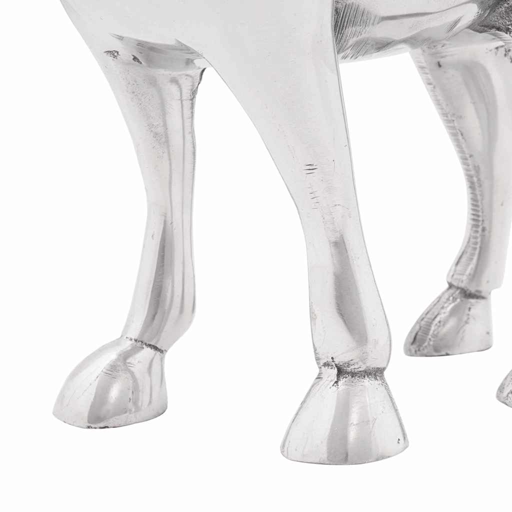Bull Sculpture Silver 20 x 17 x 23 cm Aluminium